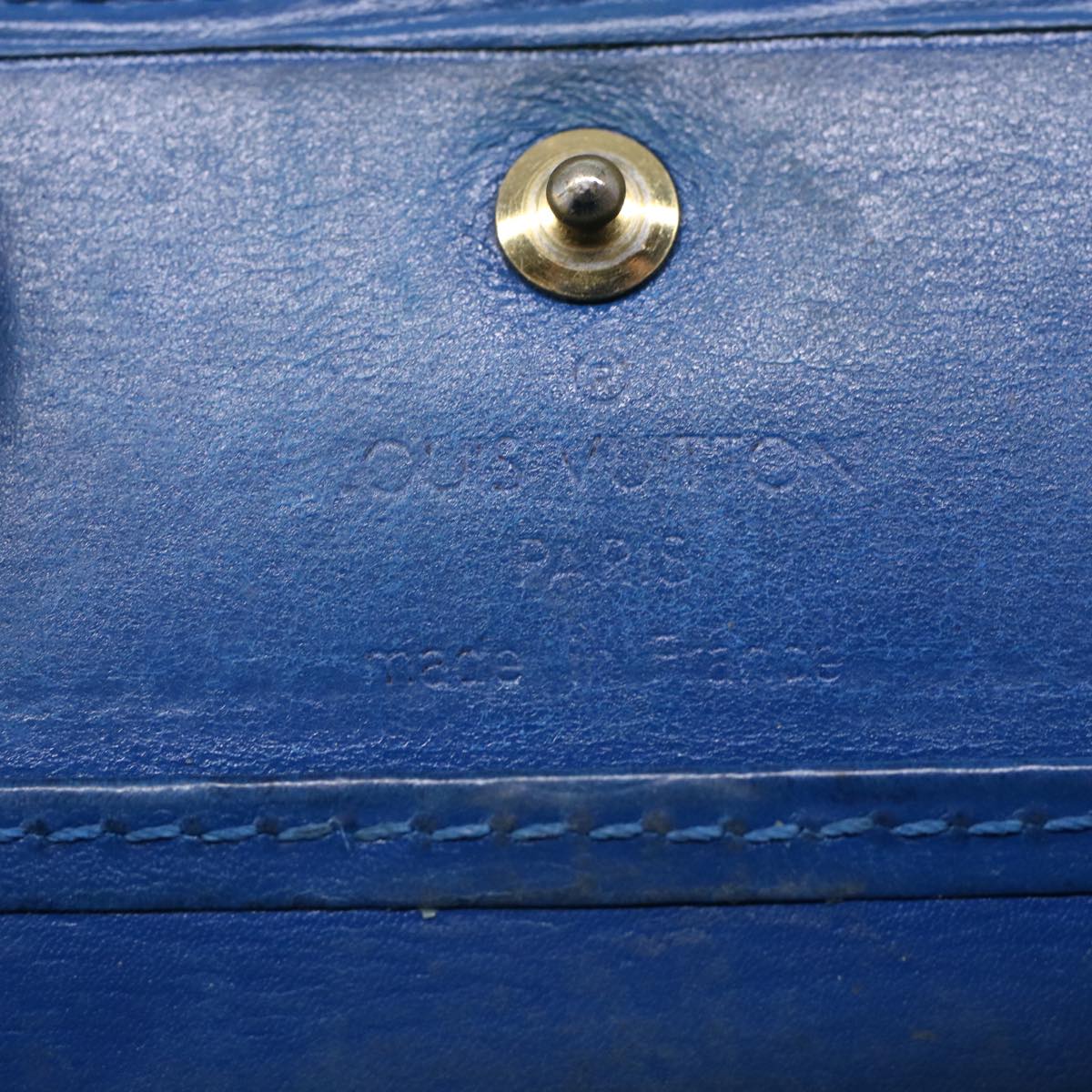 LOUIS VUITTON Epi Porte Monnaie Boite Coin Purse Blue M63695 LV  43541