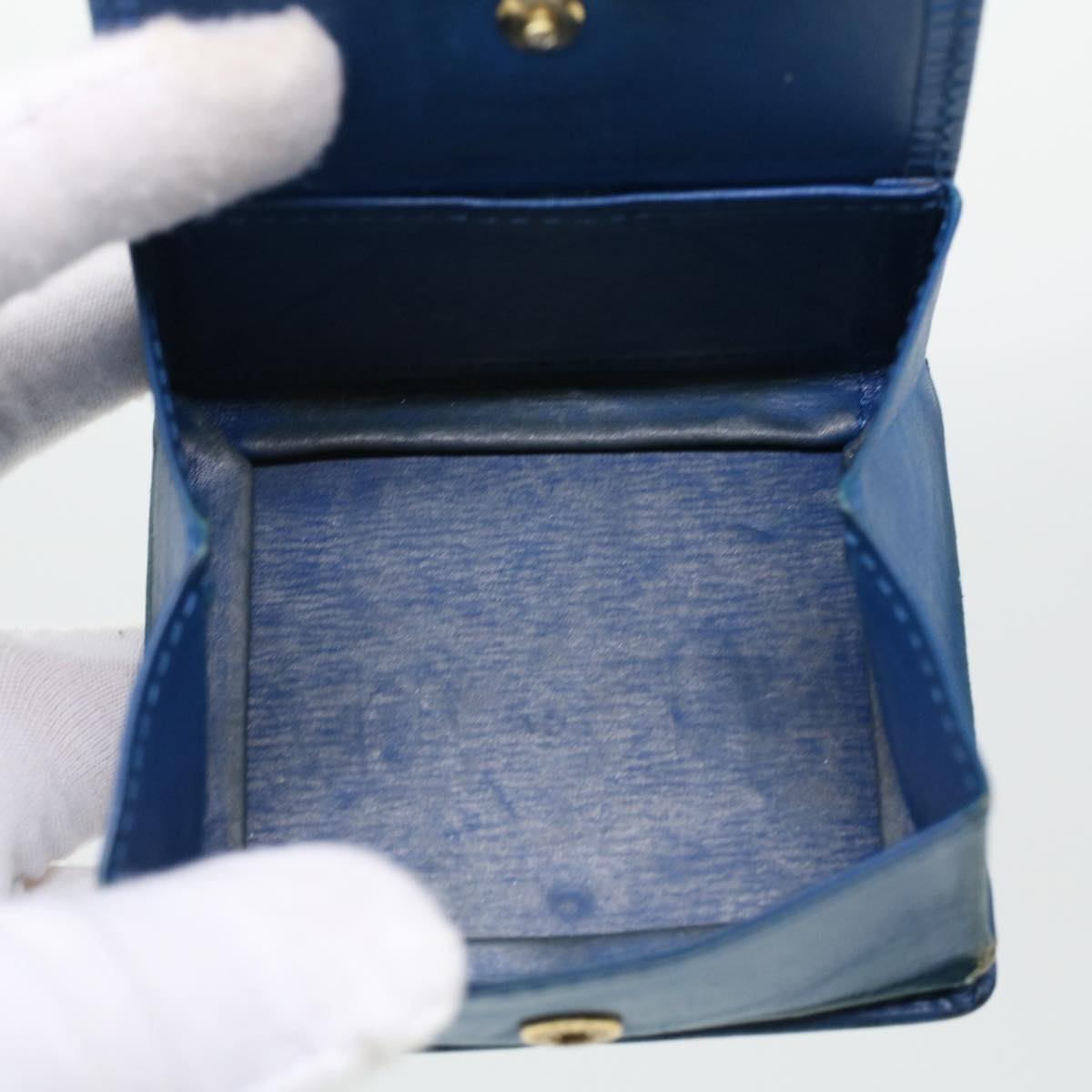 LOUIS VUITTON Epi Porte Monnaie Boite Coin Purse Blue M63695 LV  43541
