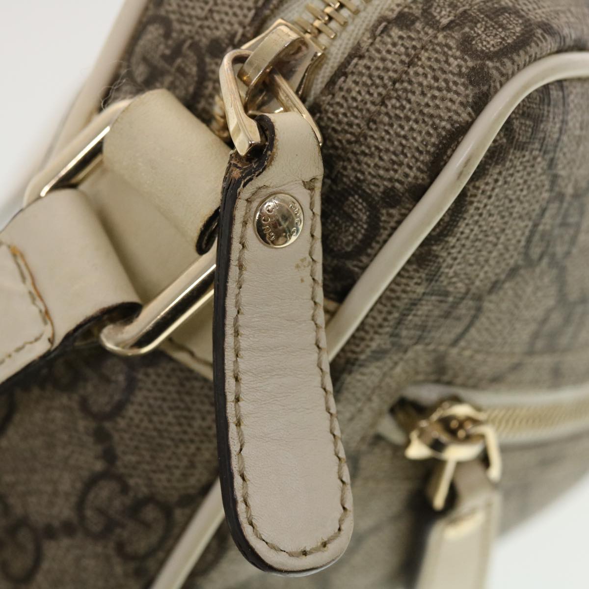 GUCCI GG Canvas Shoulder Bag PVC Leather Beige 201447  43748