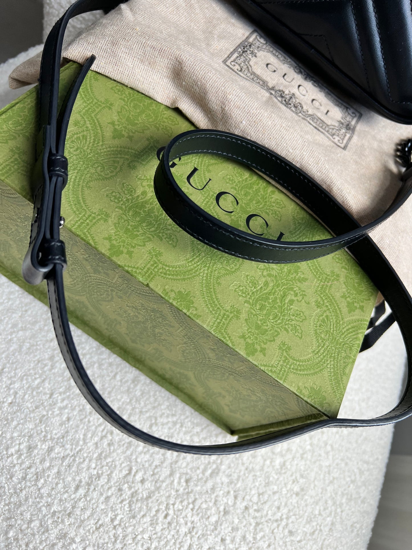 Gucci GG Black on Black Marmont Mini Shoulder Bag (RRP £1,160)