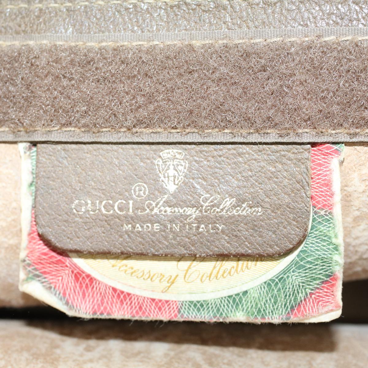 GUCCI GG Canvas Web Sherry Line Clutch Bag PVC Leather Beige Red  43908