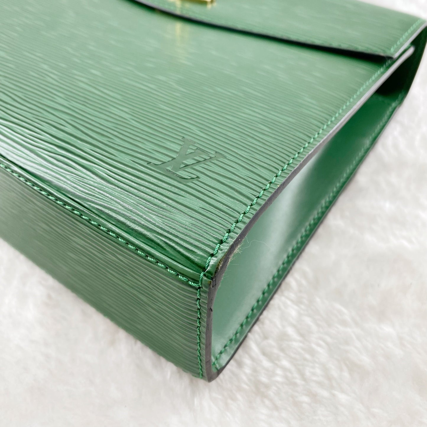 Louis Vuitton Green Leather Marlesherbes Bag