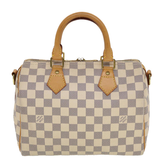 LOUIS VUITTON Damier Azur Speedy Bandouliere 25 Hand Bag N41000 LV Auth 43997