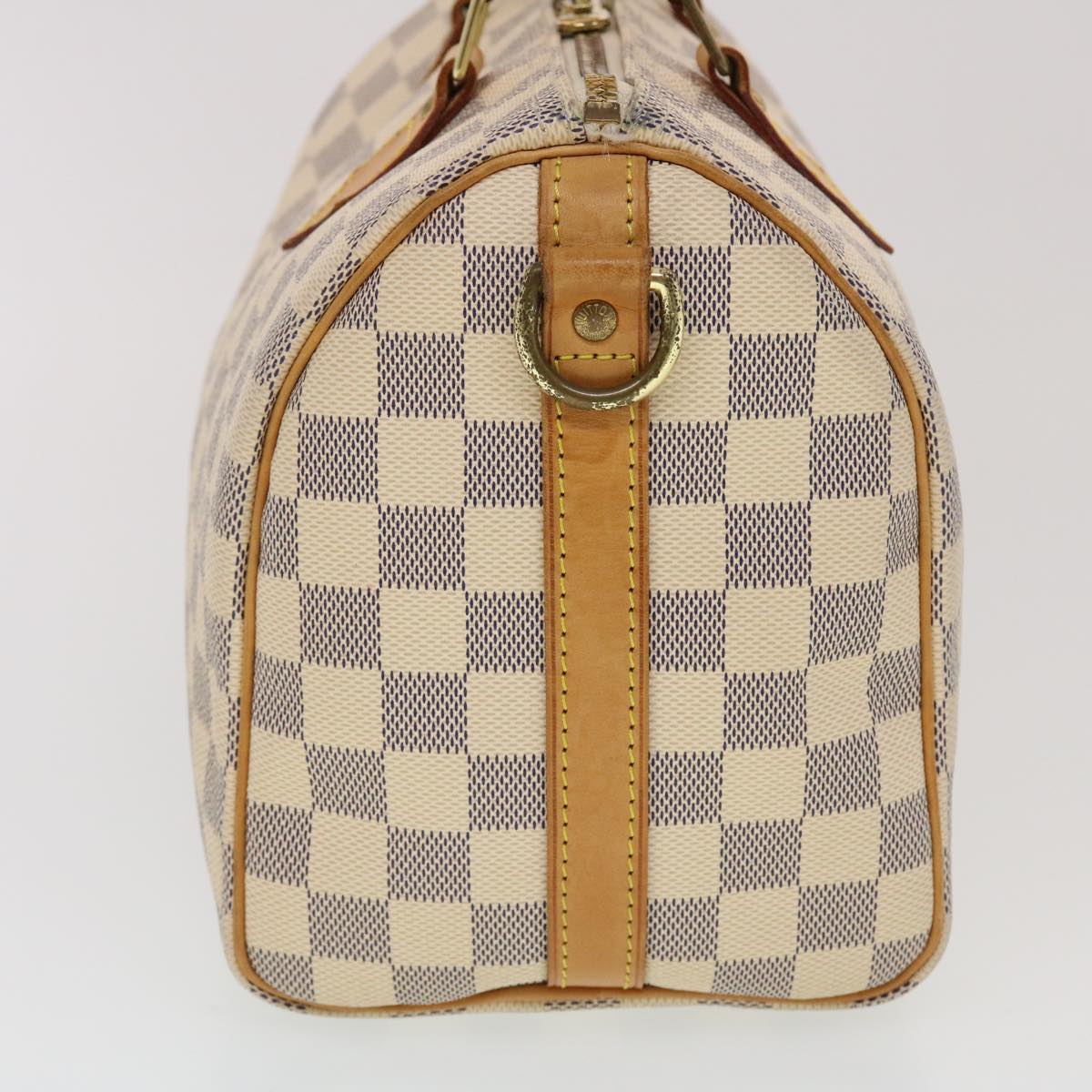LOUIS VUITTON Damier Azur Speedy Bandouliere 25 Hand Bag N41000 LV Auth 43997