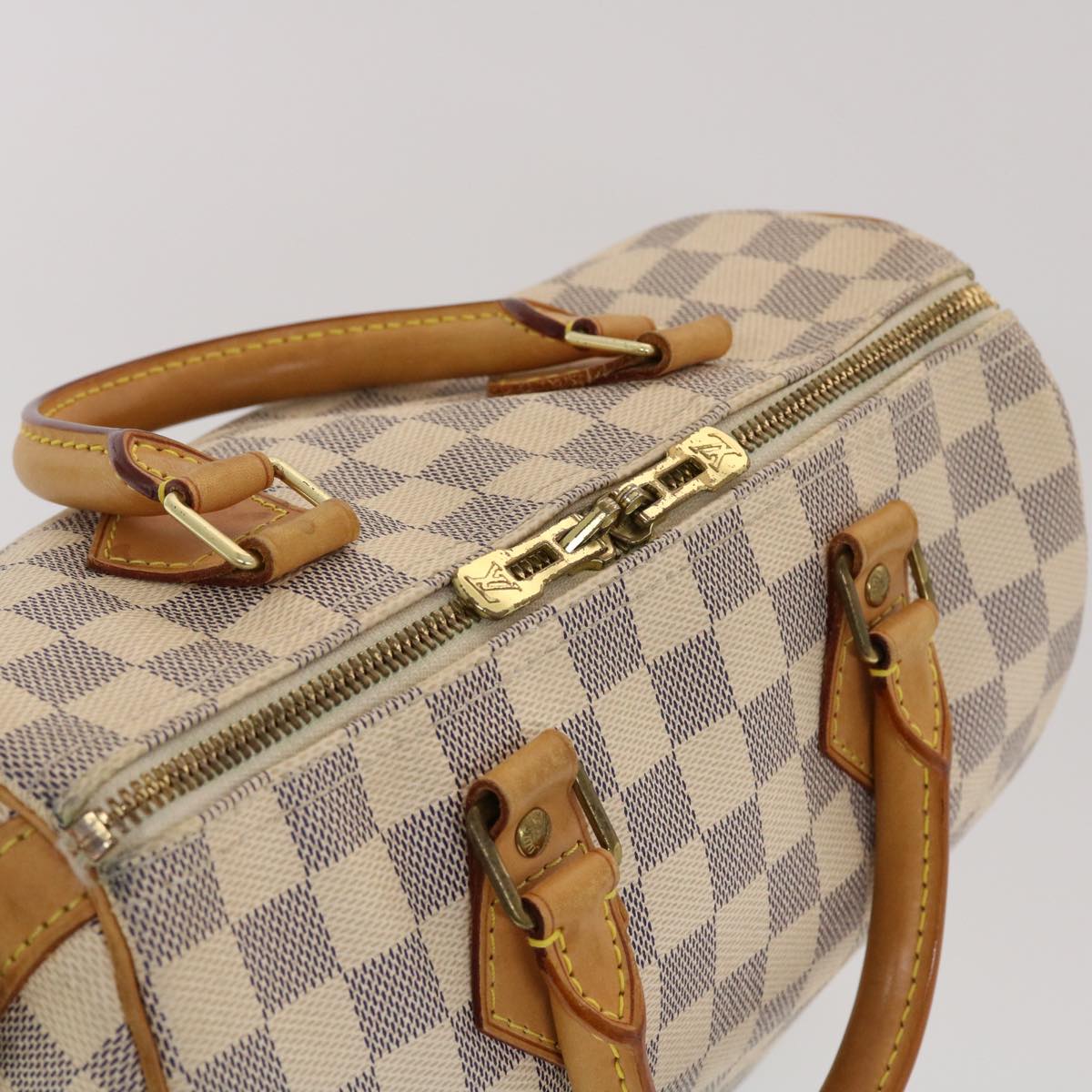 LOUIS VUITTON Damier Azur Speedy Bandouliere 25 Hand Bag N41000 LV Auth 43997