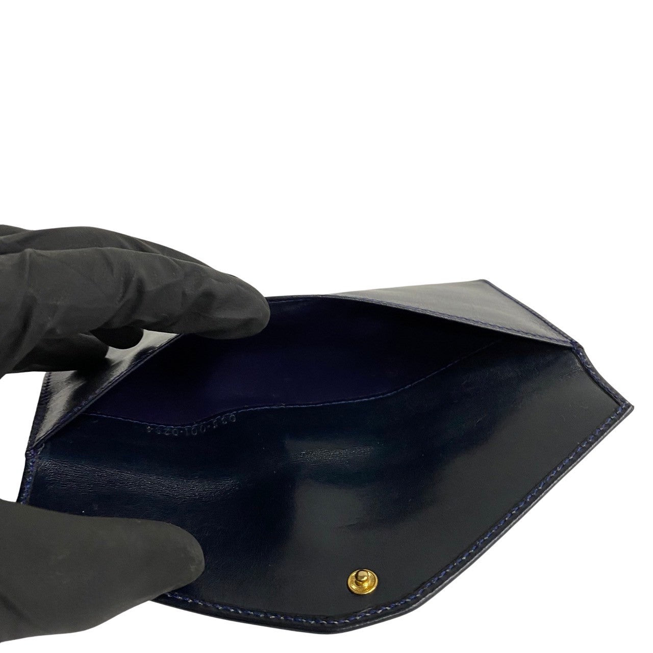 GUCCI Long Wallet Purse leather Navy Sherry line