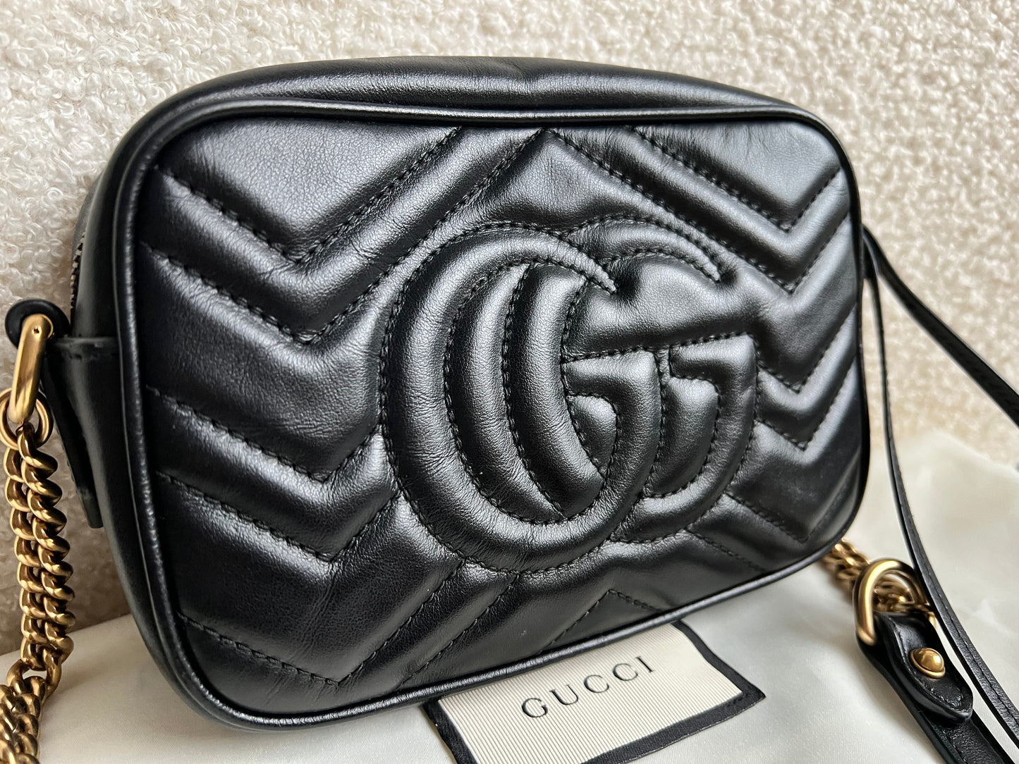 Gucci GG Black Marmont Mini Shoulder Bag (RRP £1,360)