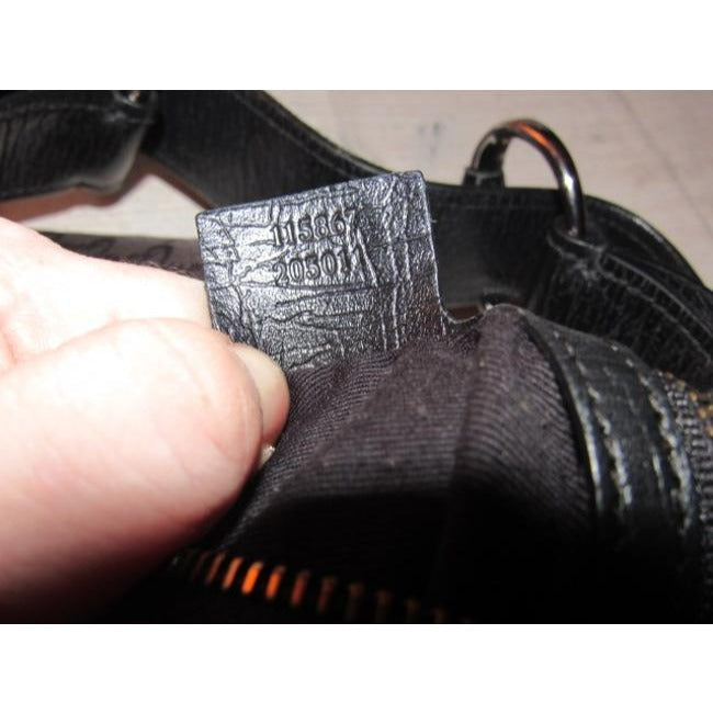 Gucci Vintage Pursesdesigner Purses Black Large G Logo Canvas And Black Leather Leathercanvas Hobo B
