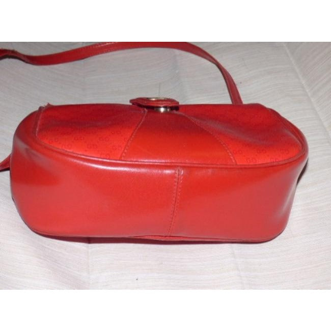Gucci Vintage Pursesdesigner Purses Red Small G Logo Print Coated Canvas Leather Leathercoated Cross