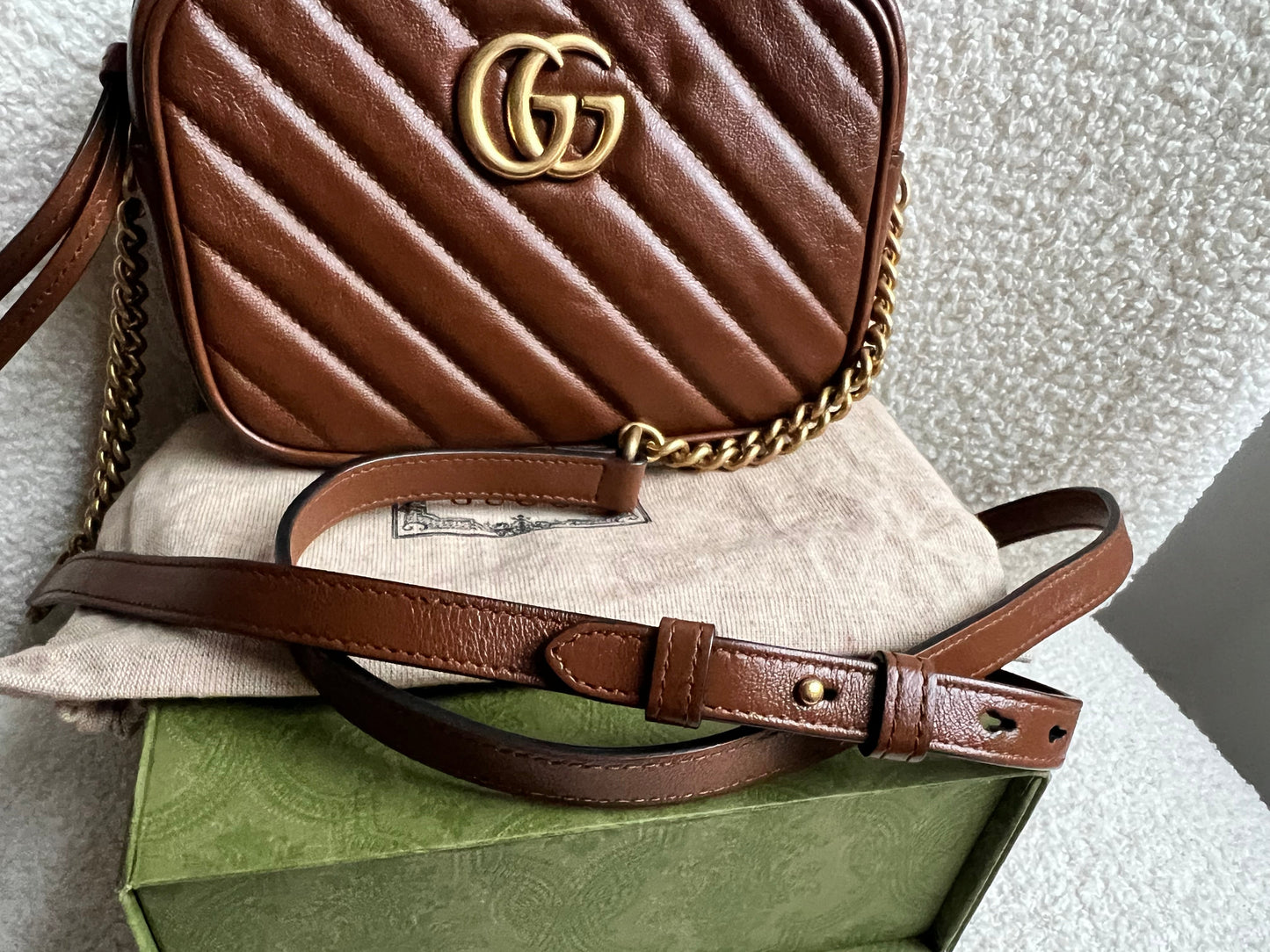 Gucci GG Brown Marmont Mini Shoulder Bag (RRP £1,360)