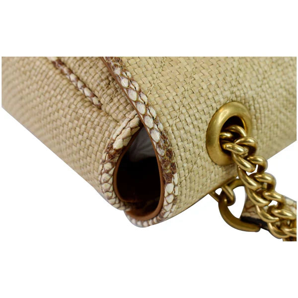 Gucci GG Marmont Small Raffia Shoulder Bag