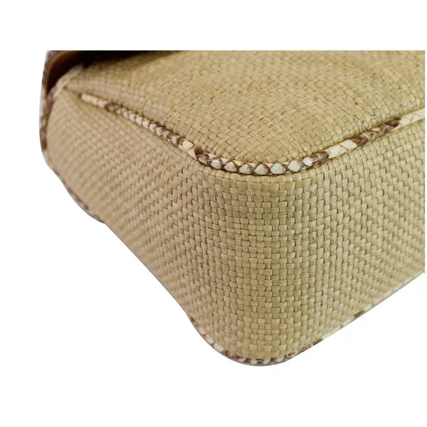 Gucci GG Marmont Small Raffia Shoulder Bag