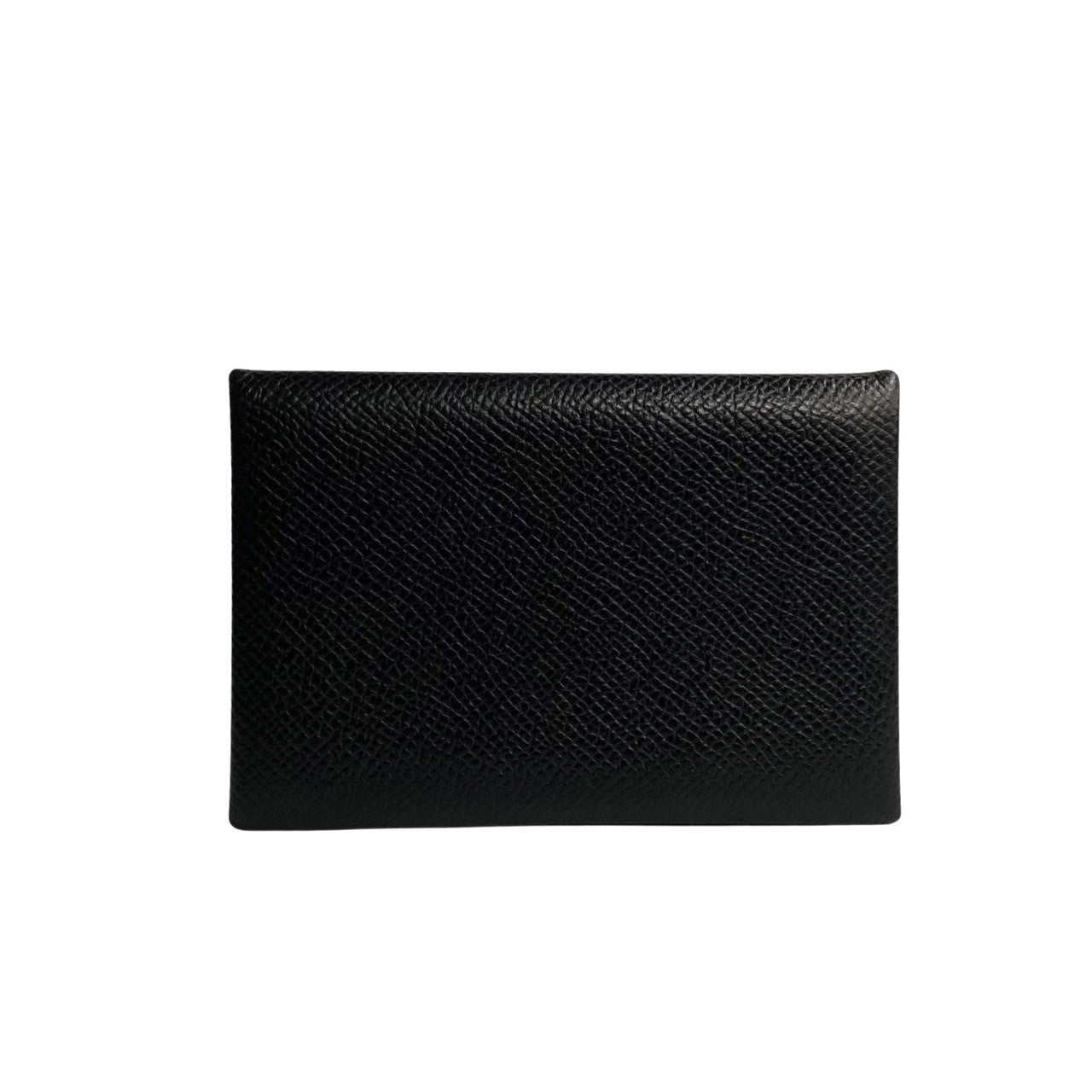 HERMES Card Case leather black Calvi