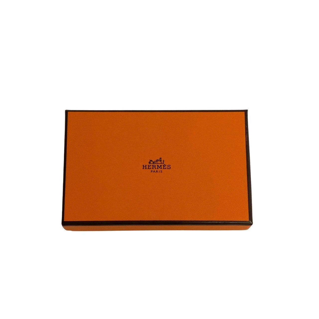 HERMES Card Case leather black Calvi