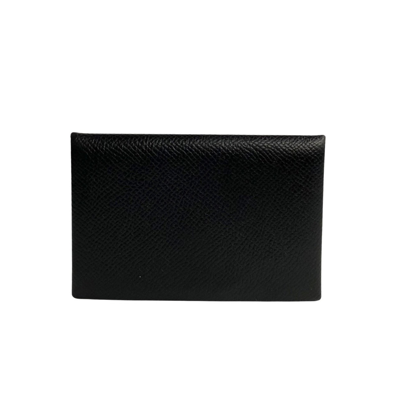 HERMES Card Case leather black Calvi