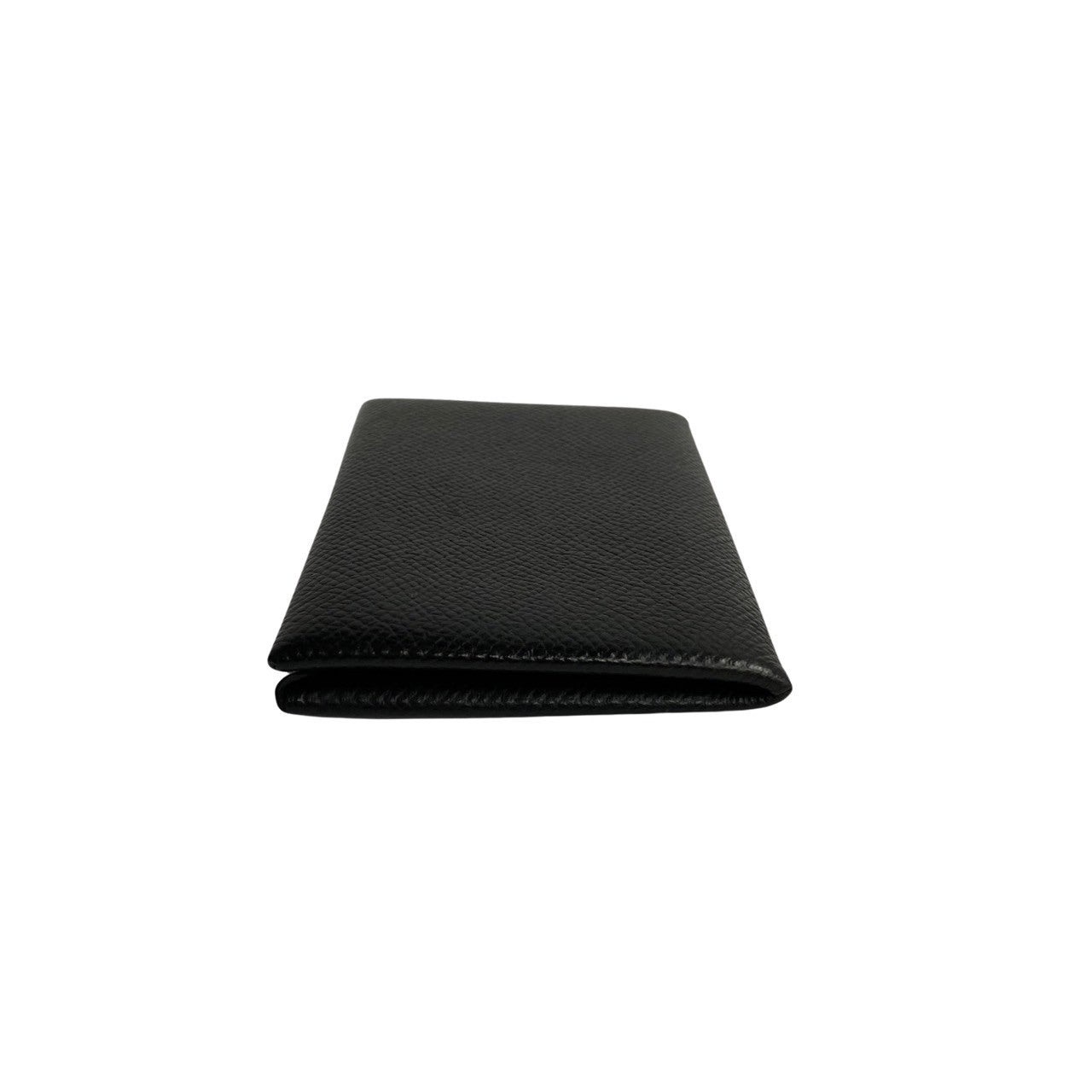 HERMES Card Case leather black Calvi