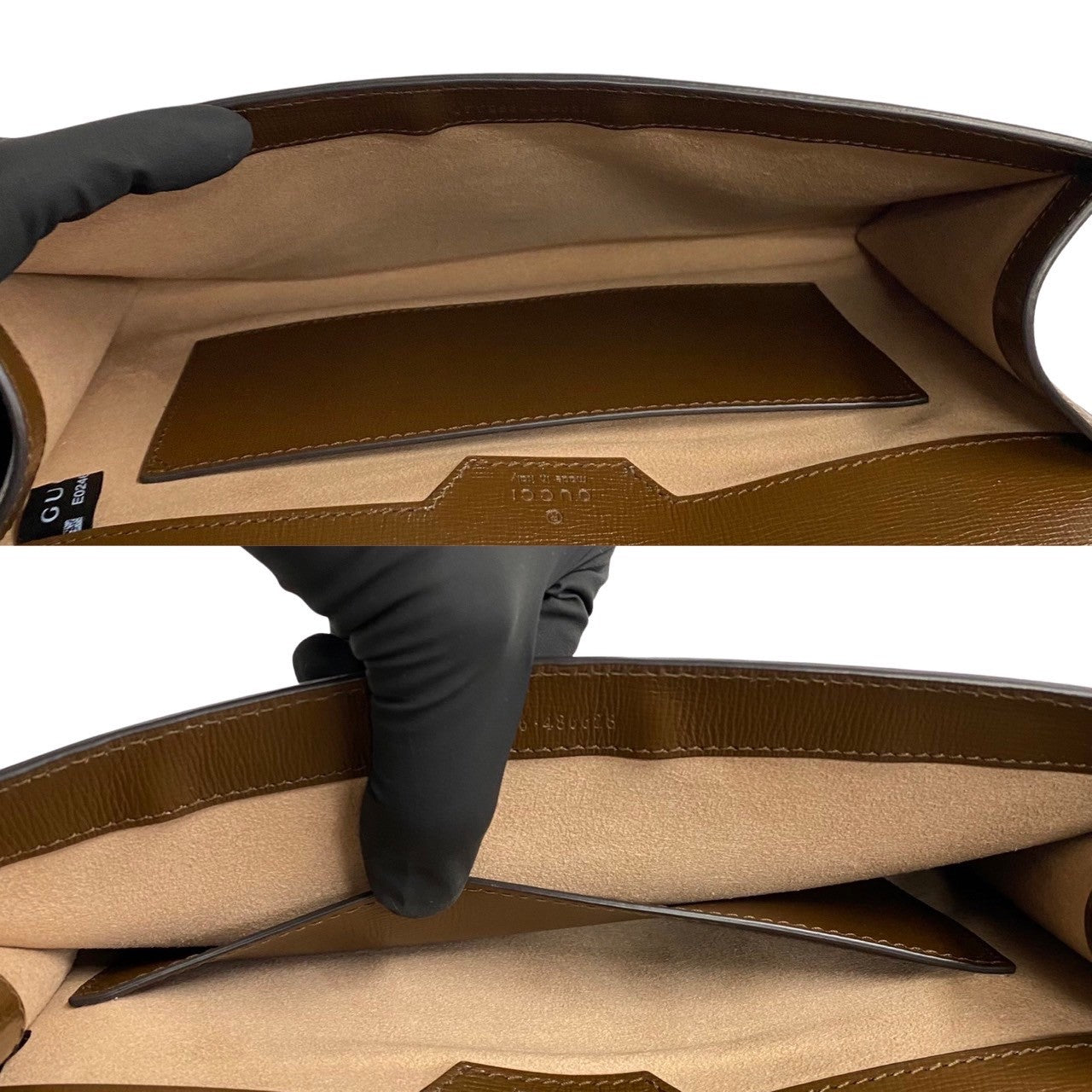 GUCCI Shoulder Bag leather Brown Sherry line