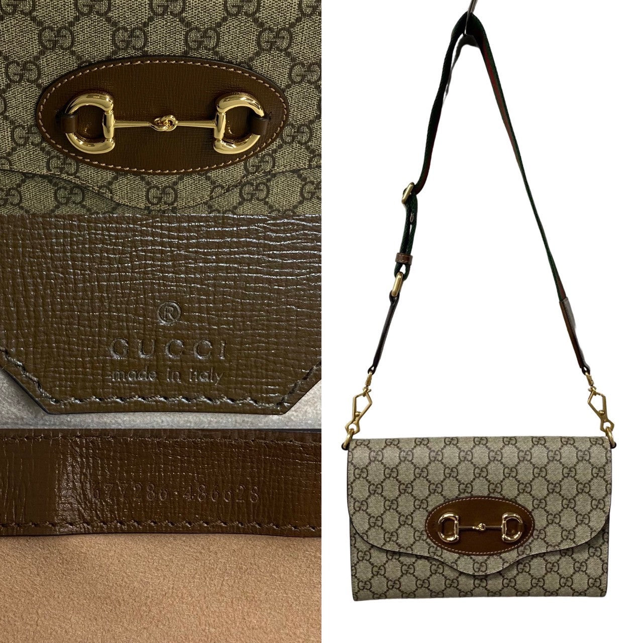 GUCCI Shoulder Bag leather Brown Sherry line