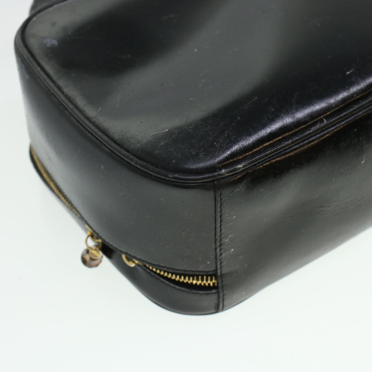 GUCCI Vanity Cosmetic Pouch Enamel 2way Black  44406