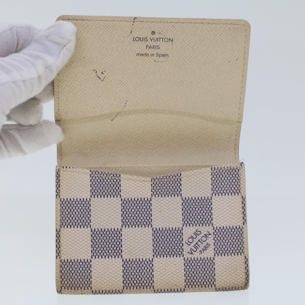 LOUIS VUITTON Damier Azur Amberop Cartes de Visit Card Case N61746 LV  44486