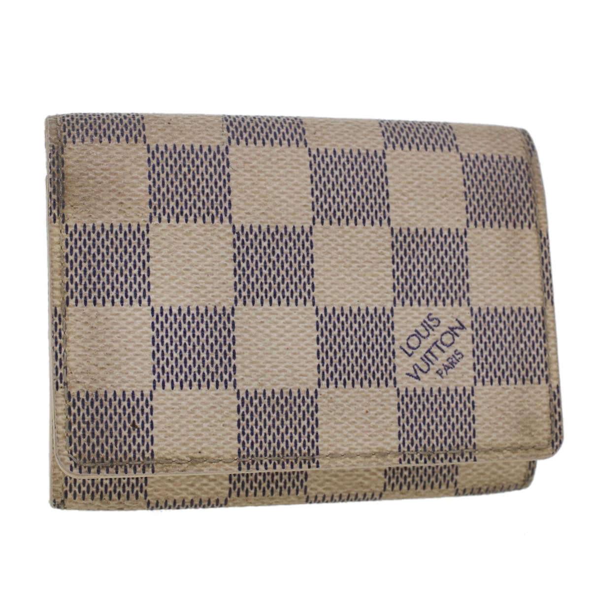 LOUIS VUITTON Damier Azur Amberop Cartes de Visit Card Case N61746 LV  44486
