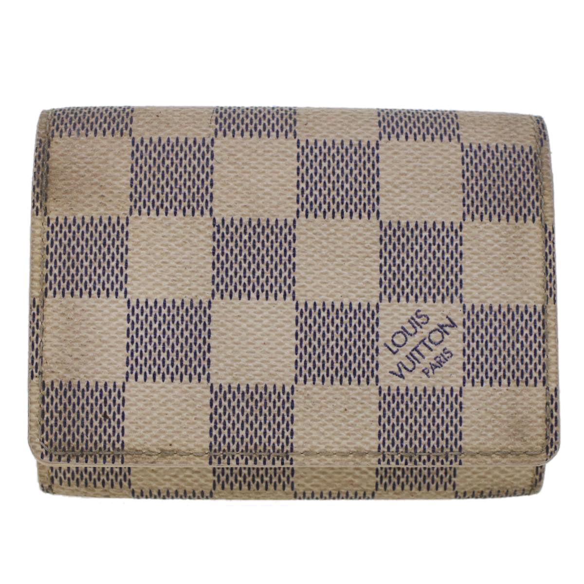 LOUIS VUITTON Damier Azur Amberop Cartes de Visit Card Case N61746 LV  44486