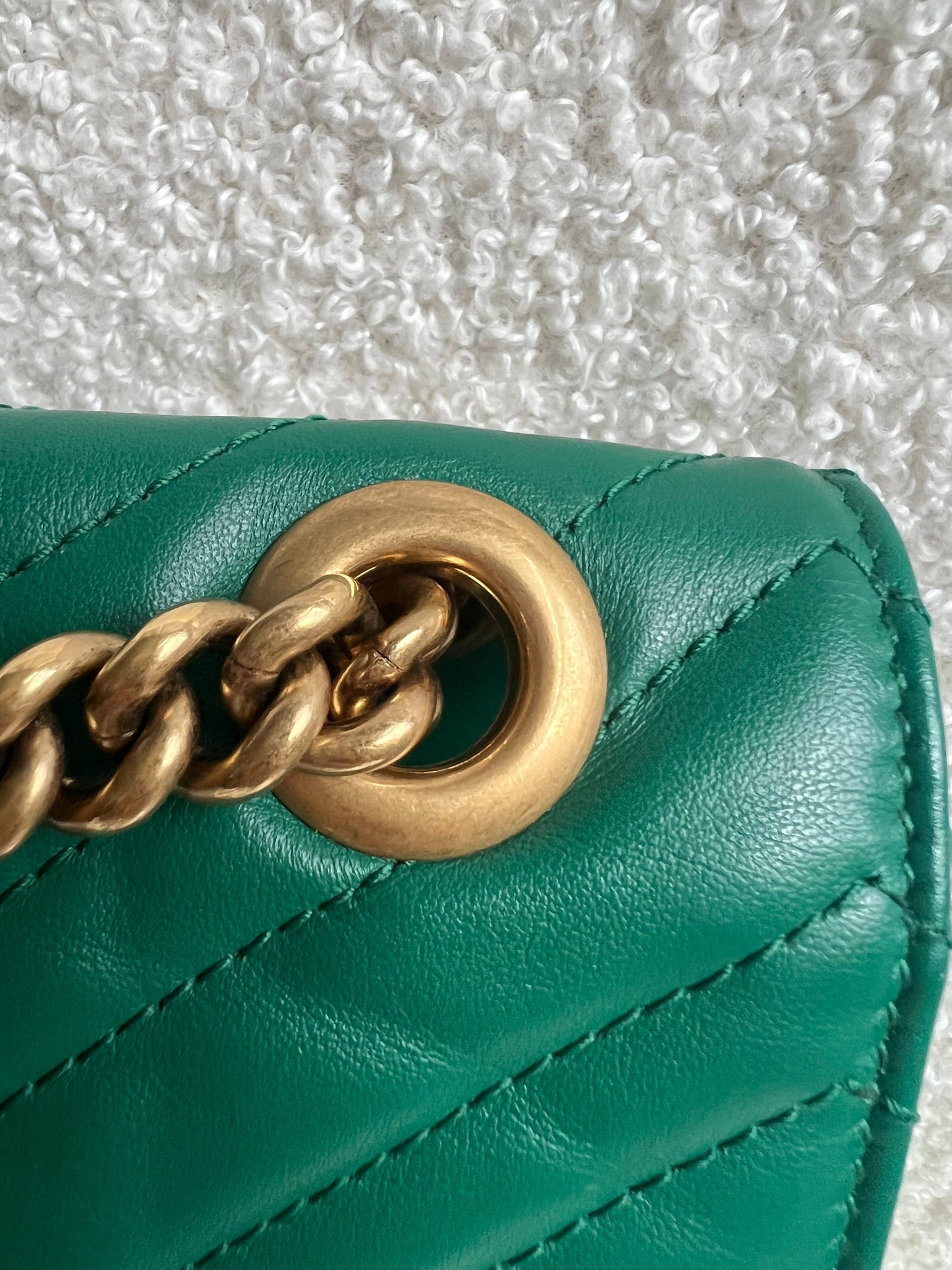 Gucci GG Green Marmont Small Shoulder Bag (RRP £2070)