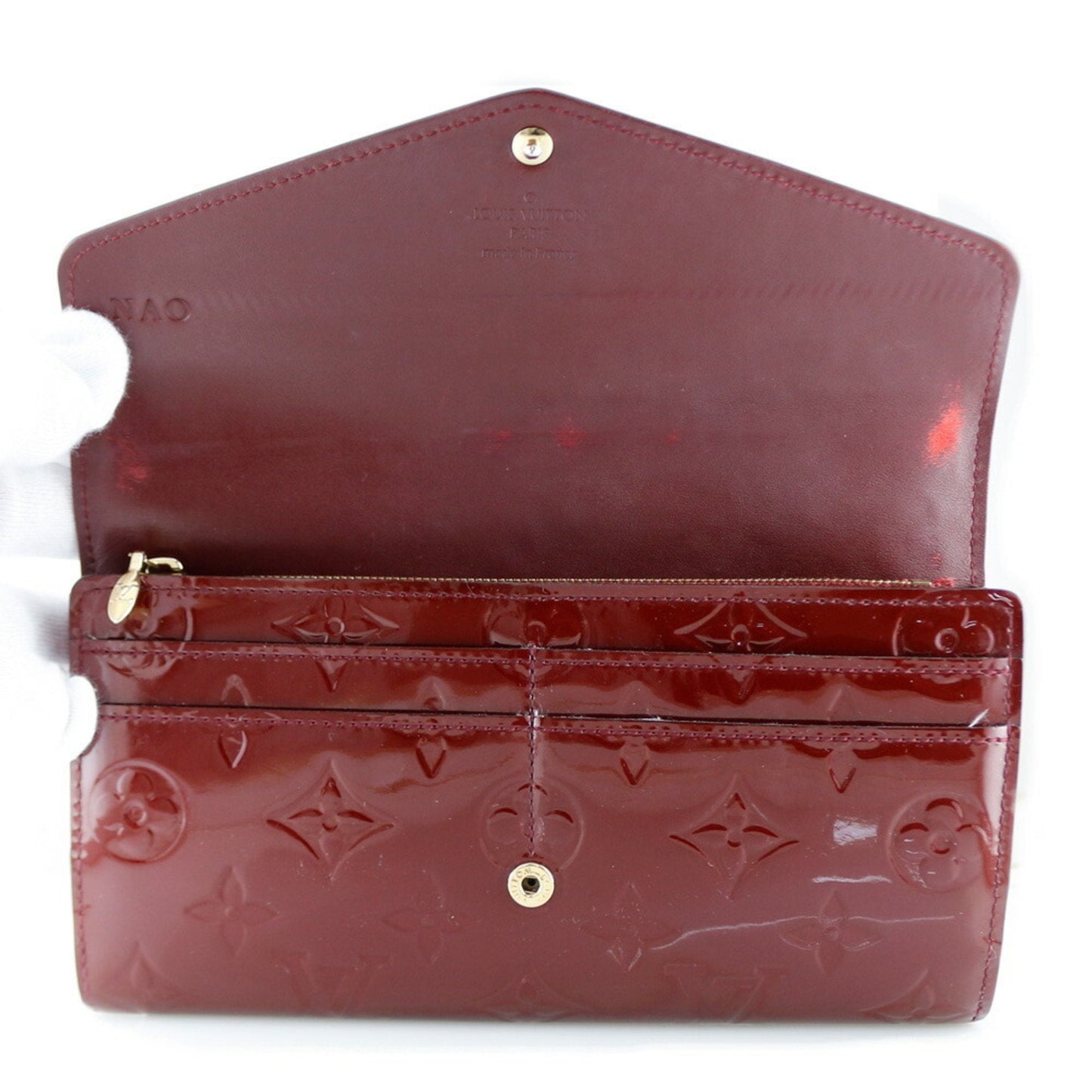 Louis Vuitton Bordeaux Patent leather Portefeuille Sarah wallet accessories