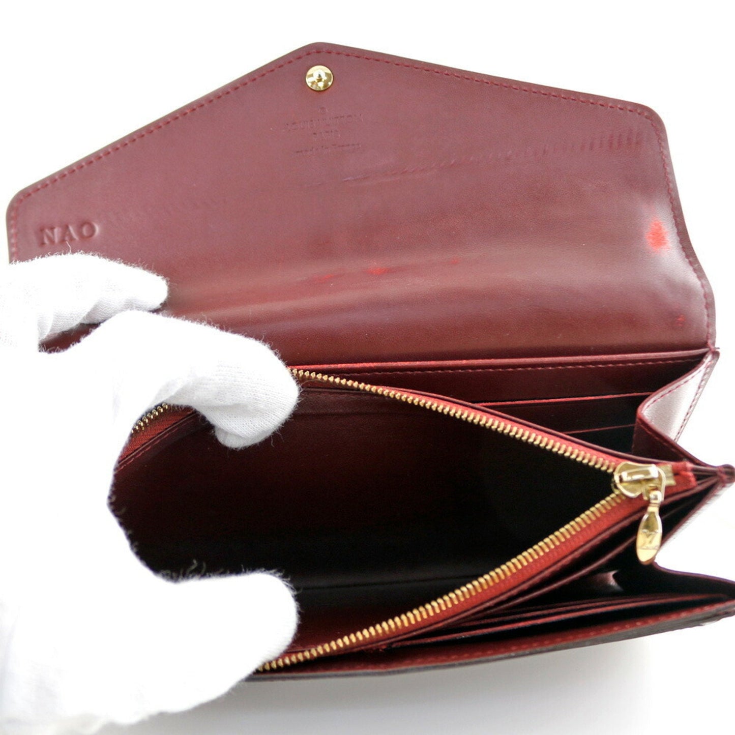 Louis Vuitton Bordeaux Patent leather Portefeuille Sarah wallet accessories