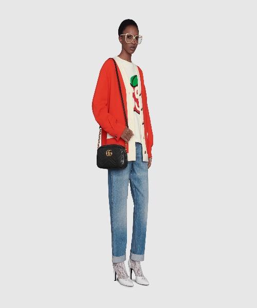 Gucci GG Marmont Small Matelassé Shoulder Bag Black