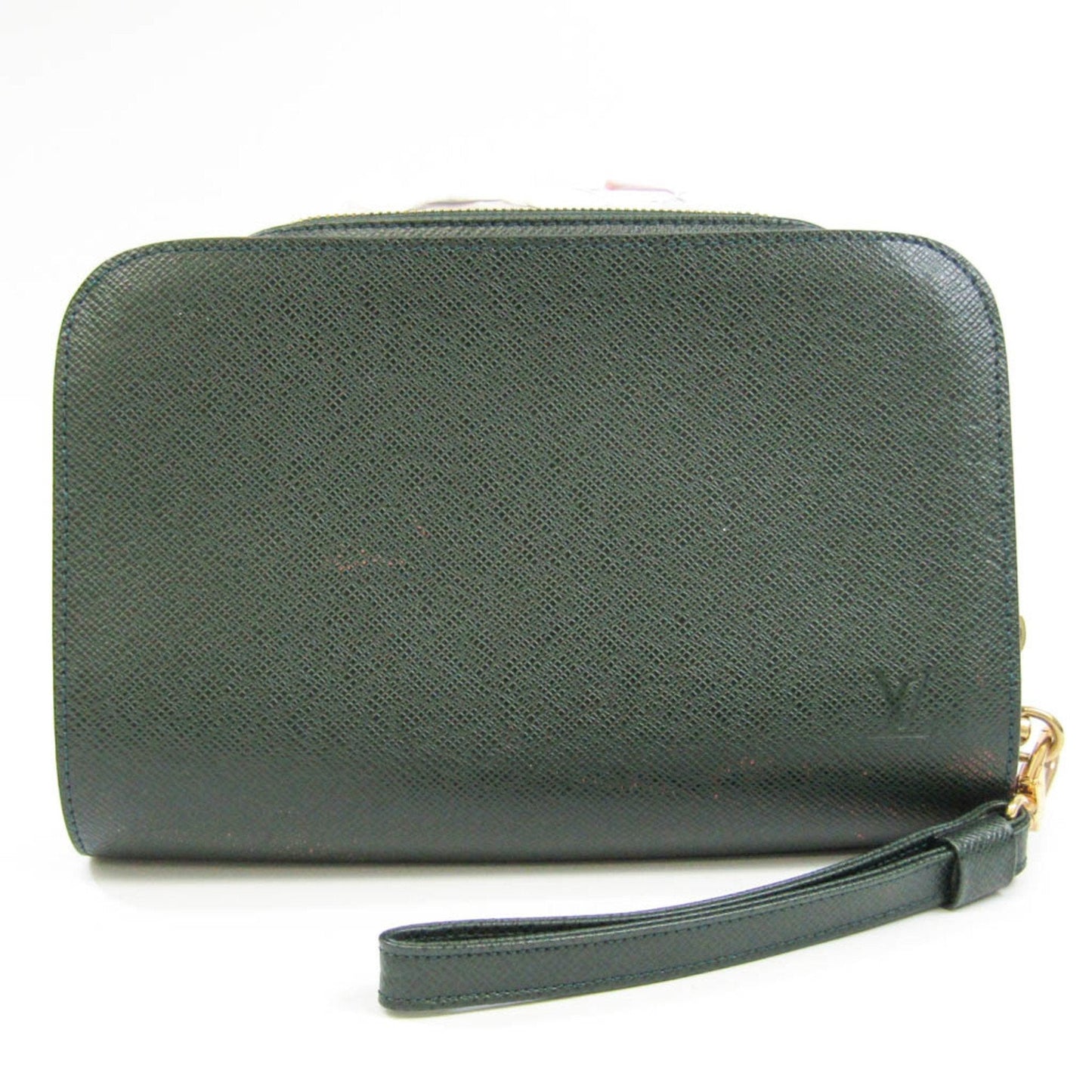 Louis Vuitton Green Leather Baikal clutch bag