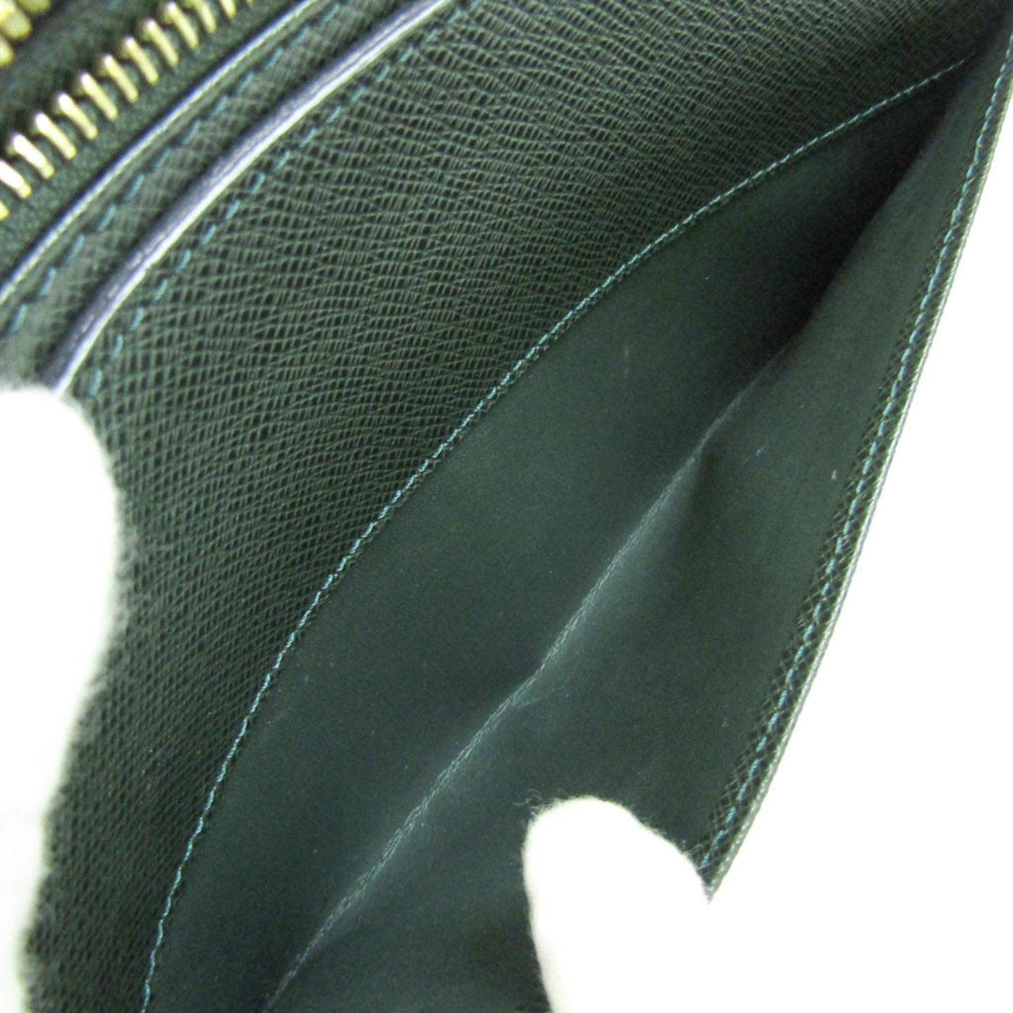 Louis Vuitton Green Leather Baikal clutch bag