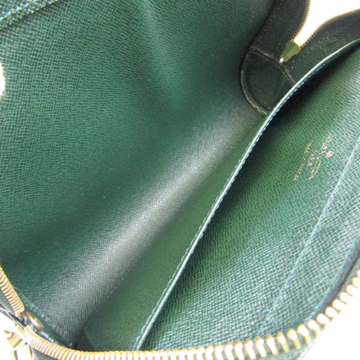 Louis Vuitton Green Leather Baikal clutch bag