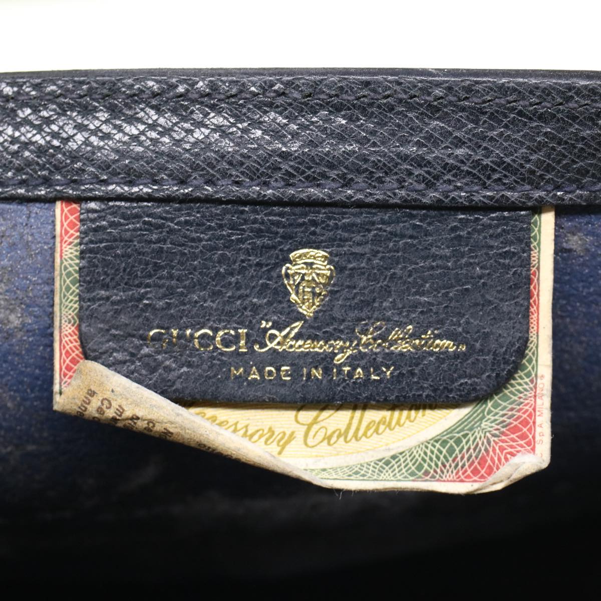 Gucci GG Canvas Sherry Line Clutch Bag Gray Red Navy 8901006  44806