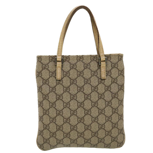 GUCCI GG Canvas Hand Bag PVC Leather Beige  44975