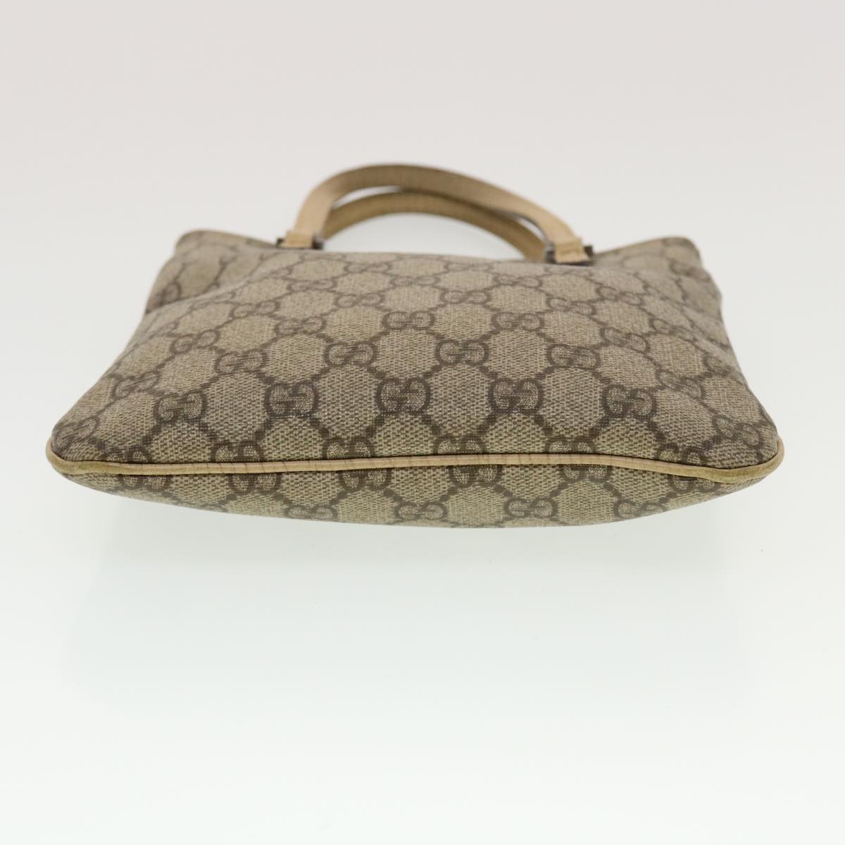 GUCCI GG Canvas Hand Bag PVC Leather Beige  44975