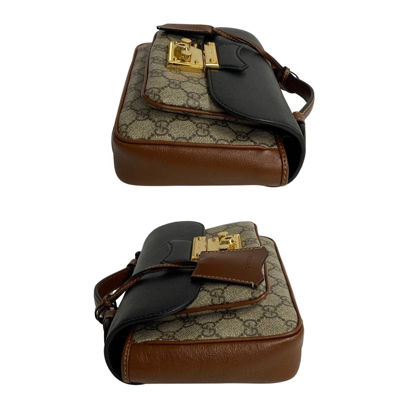 GUCCI Shoulder Bag leather Brown Padlock