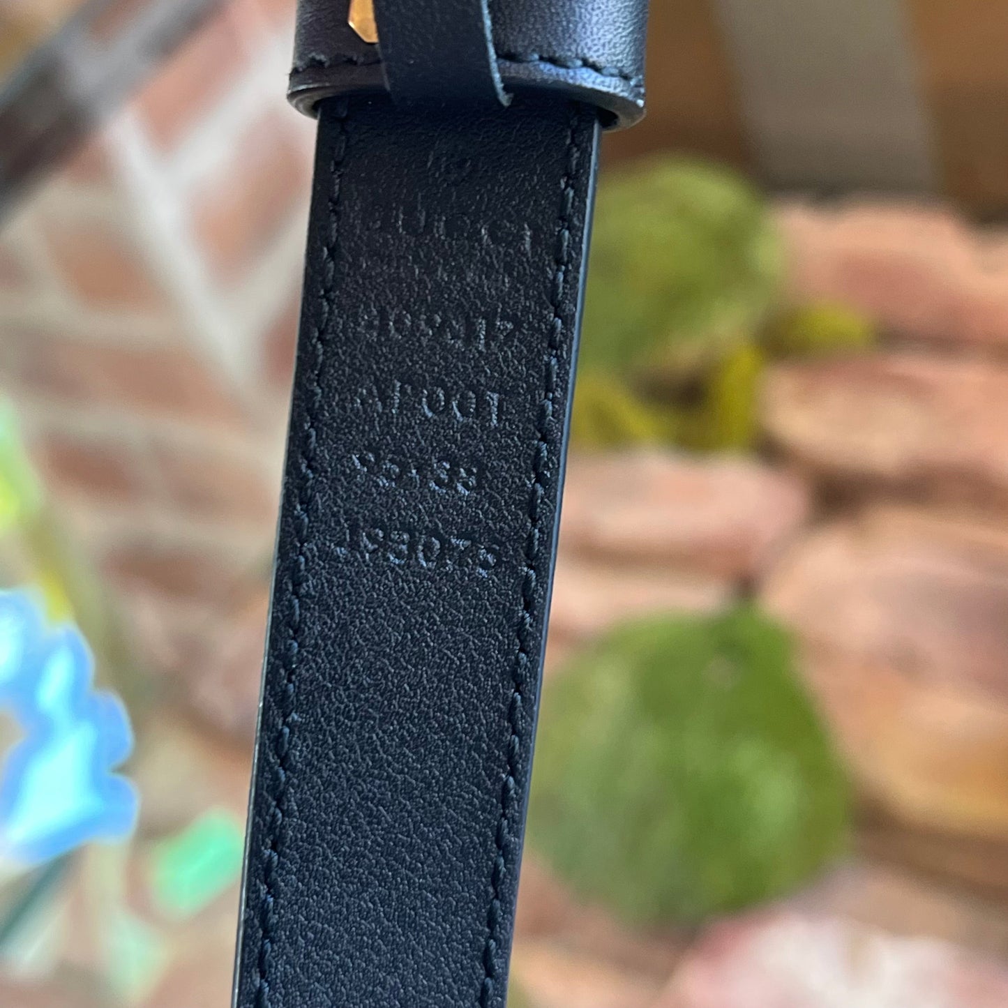 GUCCI GG Marmont Thin Black Leather Belt 95/38