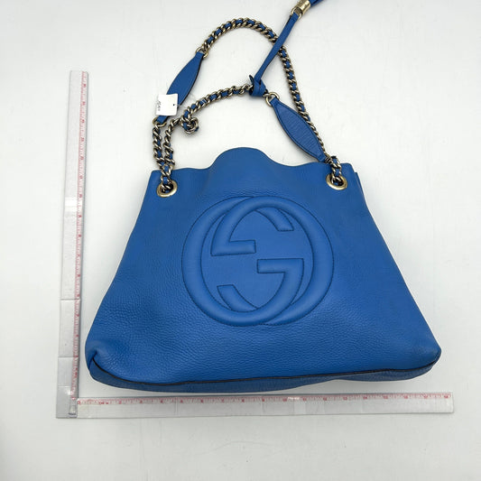 Gucci | Bags | New Gucci Soho Limited Ed Caspian Blue Double Chain Shoulder Bag AE935
