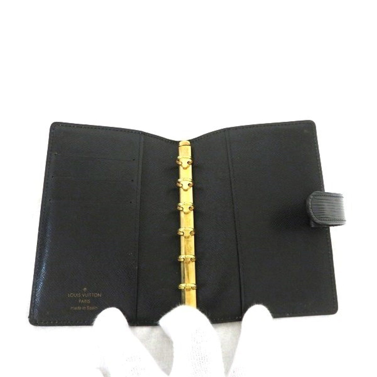 Louis Vuitton Black Leather Agenda PM wallet accessories