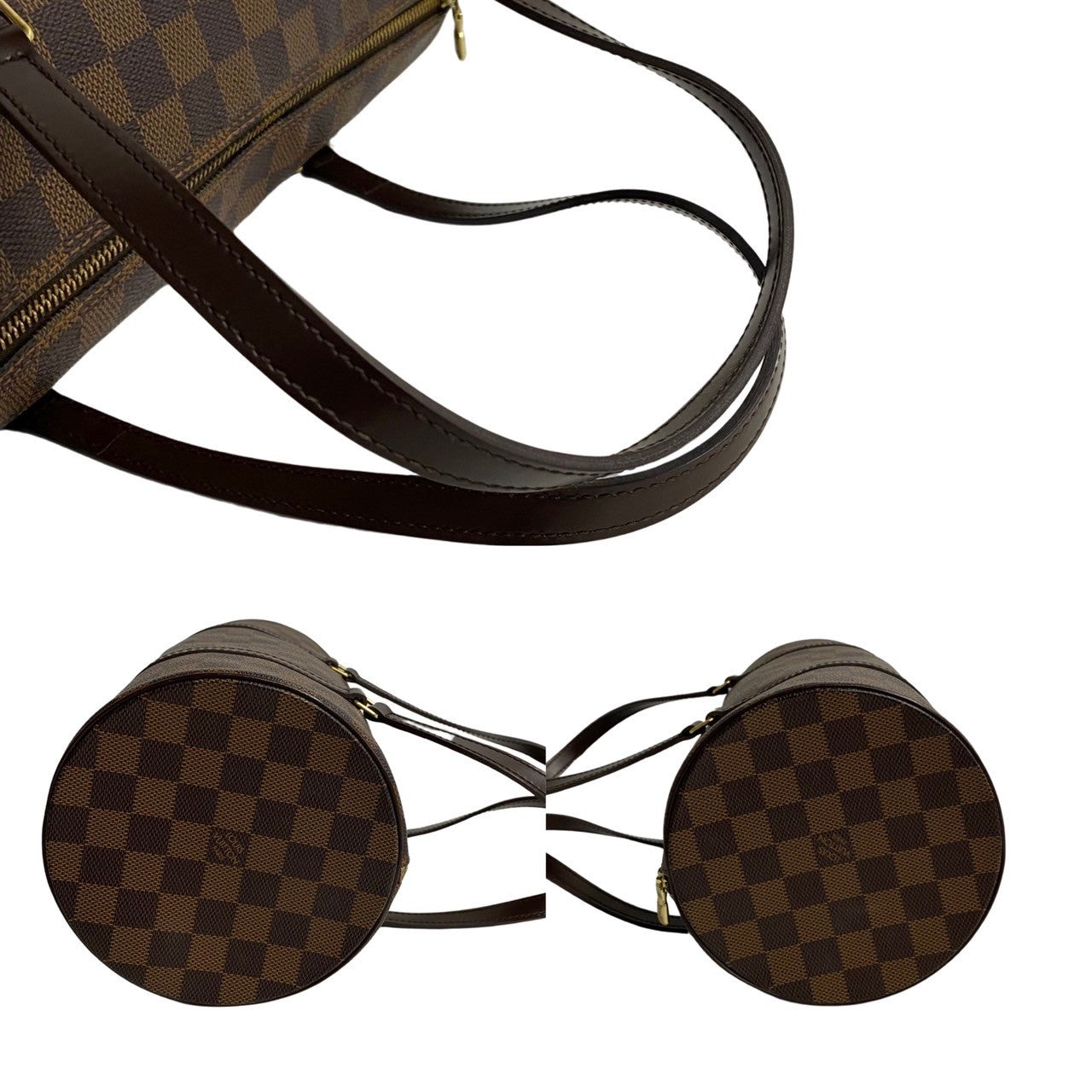 LOUIS VUITTON Handbag leather Brown Damier Ebene Papillon