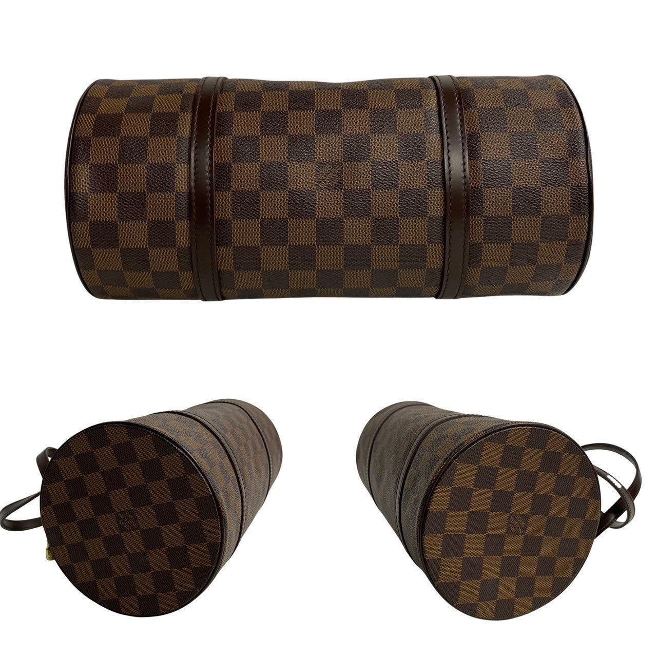 LOUIS VUITTON Handbag leather Brown Damier Ebene Papillon