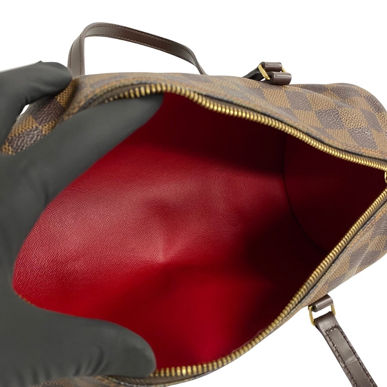 LOUIS VUITTON Handbag leather Brown Damier Ebene Papillon