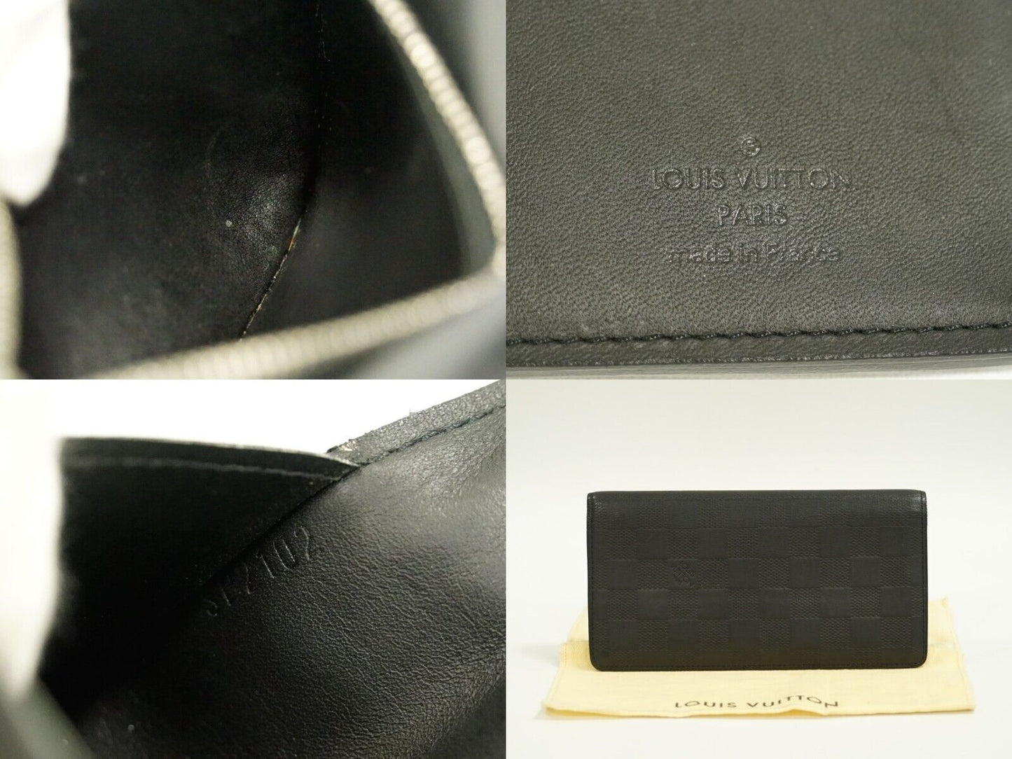Louis Vuitton Black Leather Portefeuille Brazza wallet accessories