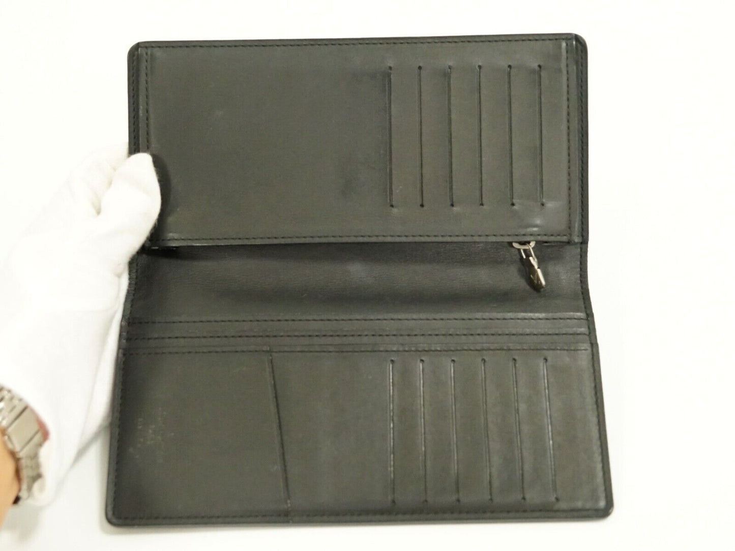 Louis Vuitton Black Leather Portefeuille Brazza wallet accessories