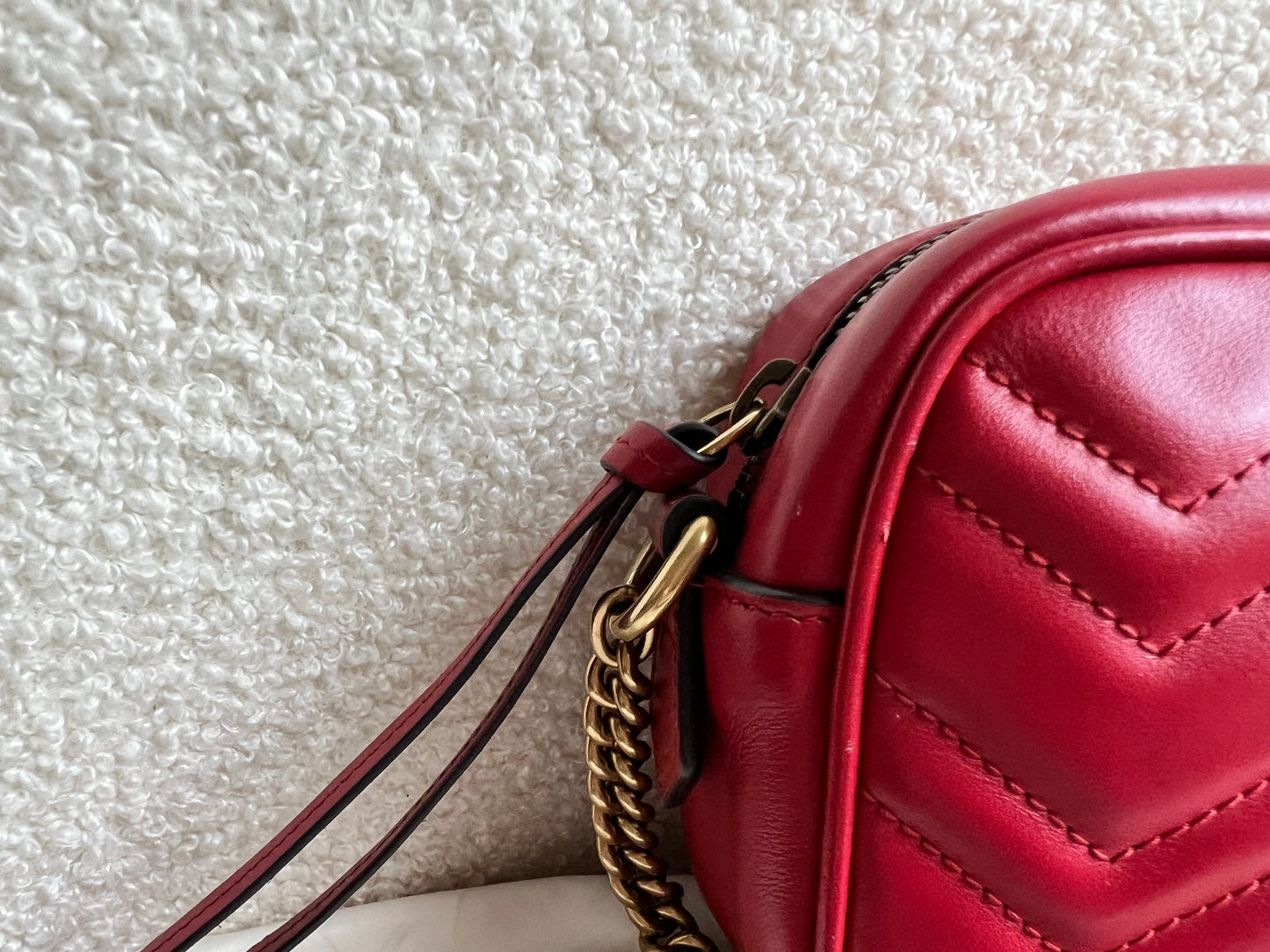 Gucci GG Hibiscus Red Marmont Mini Shoulder Bag (RRP £1220)