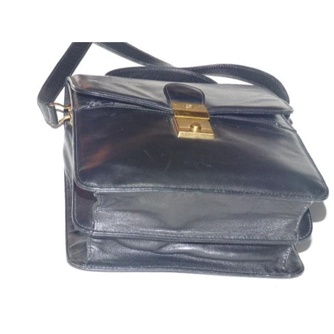 Gucci black smooth leather early Lady Lock two-way