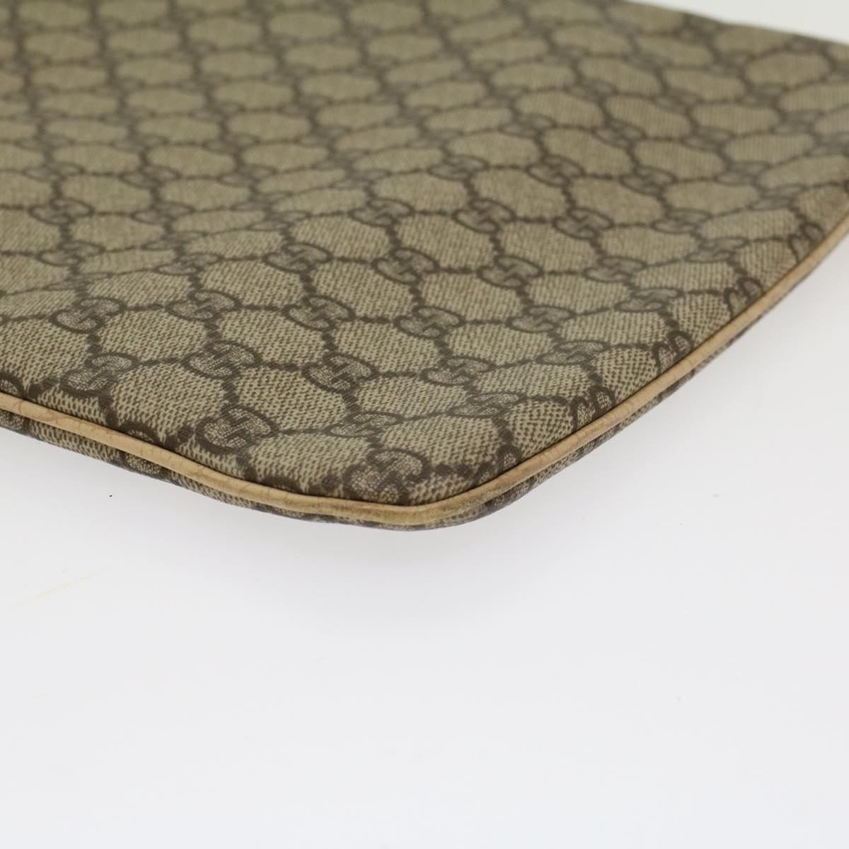 Gucci GG Canvas Hand Bag PVC Leather Beige 117551  45849