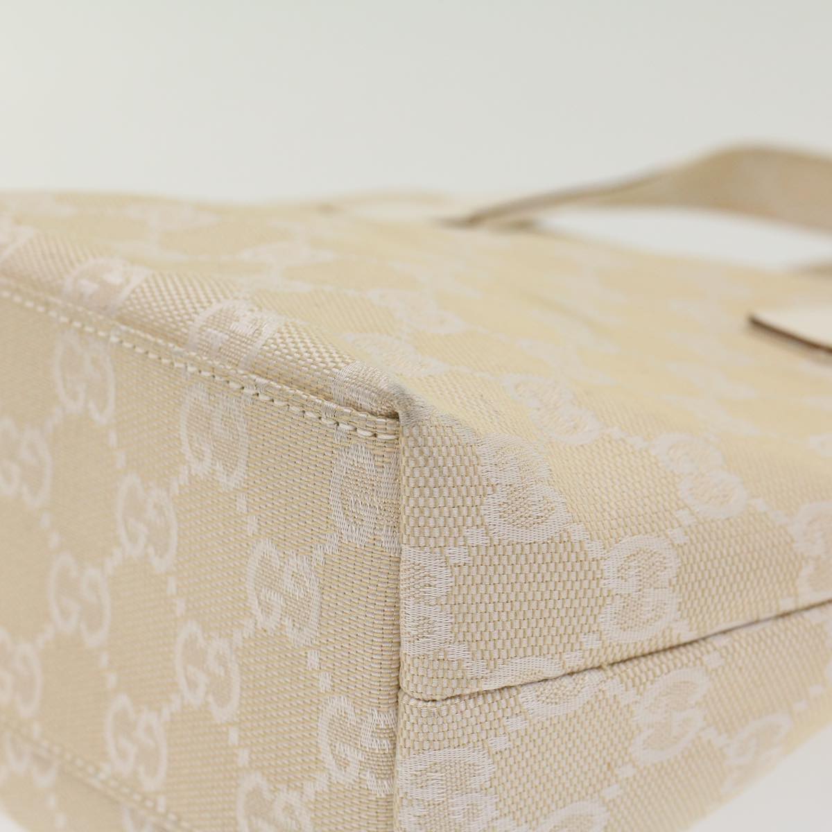 Gucci GG Canvas Hand Bag Canvas Beige  45852