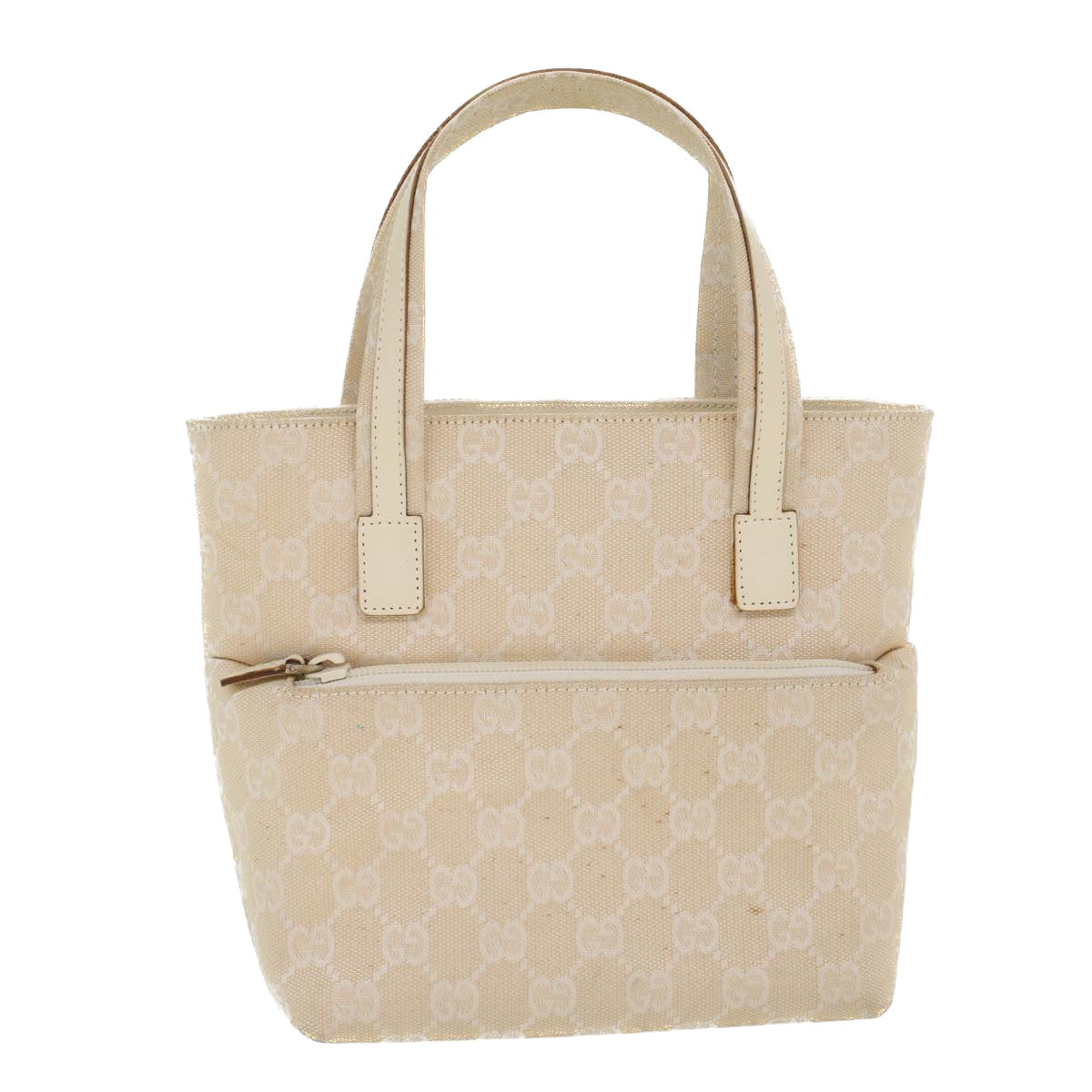 Gucci GG Canvas Hand Bag Canvas Beige  45852